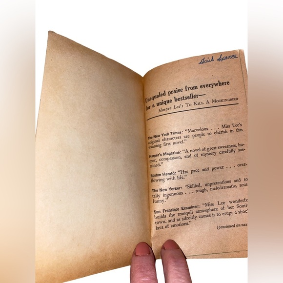 Soft Cover Book “To Kill a Mockingbird” Copyright 1960/Published in 1962 - Picture 3 of 3